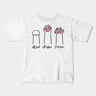 Rock Paper Scissors Cat Paws Shirt Kids T-Shirt